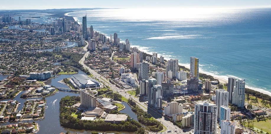 drone view of the Gold Coast