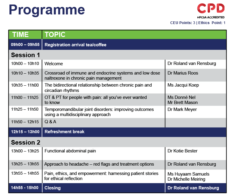 2023 Cape Town Pain Academy Meeting